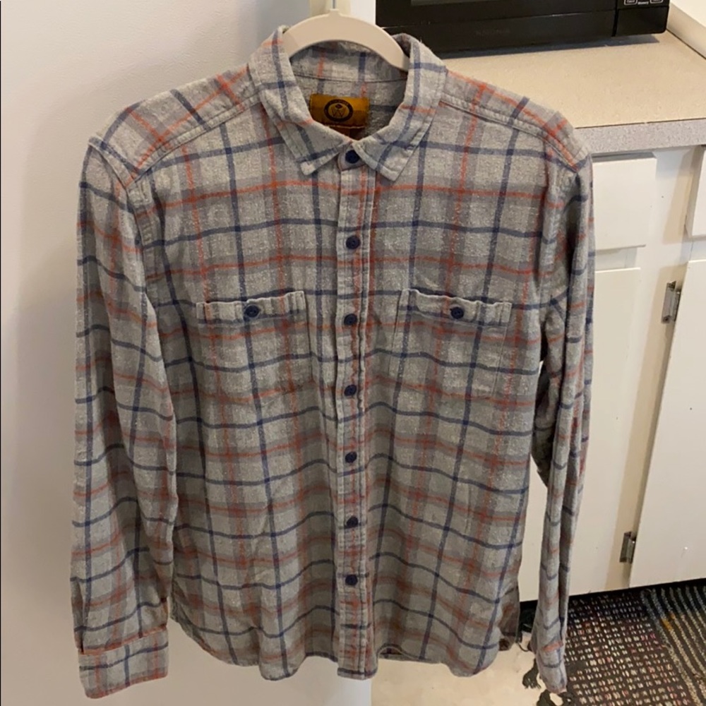 Stapleford grey, orange and blue flannel
